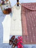 New Designer Party Wear Look Heavy Faux Georgette Top Bottom & Dupatta Set