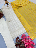 New Designer Party Wear Look Heavy Faux Georgette Top Bottom & Dupatta Set