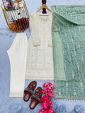 New Designer Party Wear Look Heavy Faux Georgette Top Bottom & Dupatta Set