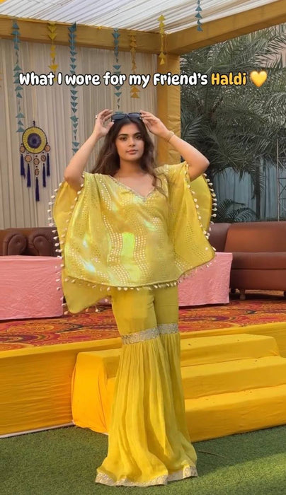 NEW DESIGNER HEAVY EMBROIDERY SEQUENCE WORK KAFTAN