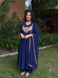 Pure Mul Chanderiy With Embroidery 3mm Sequence & Coding Dori Work With Hand-Work Salwar Kameez