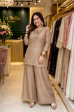 Beautiful crunchy silk with 5mm Siquence and zari Work & With Golden hanging Salwar Kameez