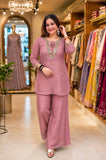 Beautiful crunchy silk with 5mm Siquence and zari Work & With Golden hanging Salwar Kameez