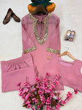Beautiful crunchy silk with 5mm Siquence and zari Work & With Golden hanging Salwar Kameez