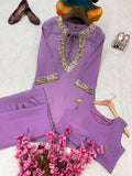 Beautiful crunchy silk with 5mm Siquence and zari Work & With Golden hanging Salwar Kameez