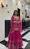 New Designer Party Wear Look Top Sharara Plazzo and Dupatta