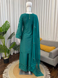 Natural Crep Silk with Intricate Thread work Beautiful Salwar Kameez