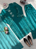 Natural Crep Silk with Intricate Thread work Beautiful Salwar Kameez