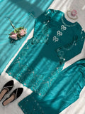 Natural Crep Silk with Intricate Thread work Beautiful Salwar Kameez