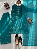 Natural Crep Silk with Intricate Thread work Beautiful Salwar Kameez