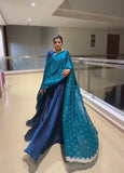 New Party Wear Look Pur Fandy Crush Silk Gown Dupatta & Bottom Set