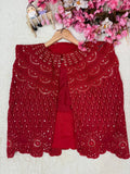 Premium Chinon Silk with Zari and Thread Embroidery Work Beautiful Saree