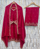 FESTIVAL SPECIAL SEQUENCE EMBROIDERY ON SILK FABRIC TOP AND PLAZZO WITH DUPATTA SET