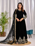 Pure heavy viscous velvet with heavy Embroidery multi sequence Work Designer Anarkali Suit