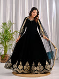 Pure heavy viscous velvet with heavy Embroidery multi sequence Work Designer Anarkali Suit