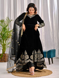 Pure heavy viscous velvet with heavy Embroidery multi sequence Work Designer Anarkali Suit