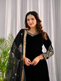 Pure heavy viscous velvet with heavy Embroidery multi sequence Work Designer Anarkali Suit