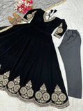 Pure heavy viscous velvet with heavy Embroidery multi sequence Work Designer Anarkali Suit
