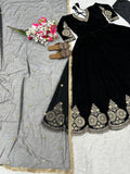 Pure heavy viscous velvet with heavy Embroidery multi sequence Work Designer Anarkali Suit