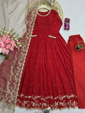 Heavy Fox Georgette with Embroidery Threads & Sequins Work Salwar Kameez