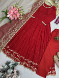Heavy Fox Georgette with Embroidery Threads & Sequins Work Salwar Kameez