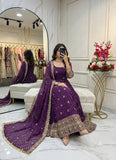 NewTrending Bhandhani Print Gown Pent & dupatta Reddy To Wear Set