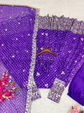 NewTrending Bhandhani Print Gown Pent & dupatta Reddy To Wear Set