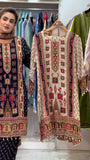DESIGNER WEAR TRENDING TOP WITH PRINTED WORK AND STONE WORK TOP PLAZZO WITH DUPATTA SET