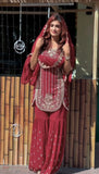 New Premium Quality With Embroidery Sequence Worked Top-Sharara And Dupatta Se
