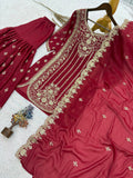 New Premium Quality With Embroidery Sequence Worked Top-Sharara And Dupatta Se