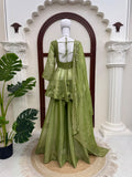 Salsa silk with Soft Micro Cotton Lining & Mukesh work Salwar Kameez