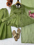 Salsa silk with Soft Micro Cotton Lining & Mukesh work Salwar Kameez