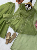 Salsa silk with Soft Micro Cotton Lining & Mukesh work Salwar Kameez