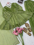 Salsa silk with Soft Micro Cotton Lining & Mukesh work Salwar Kameez