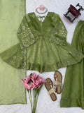 Salsa silk with Soft Micro Cotton Lining & Mukesh work Salwar Kameez