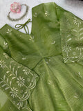 Salsa silk with Soft Micro Cotton Lining & Mukesh work Salwar Kameez