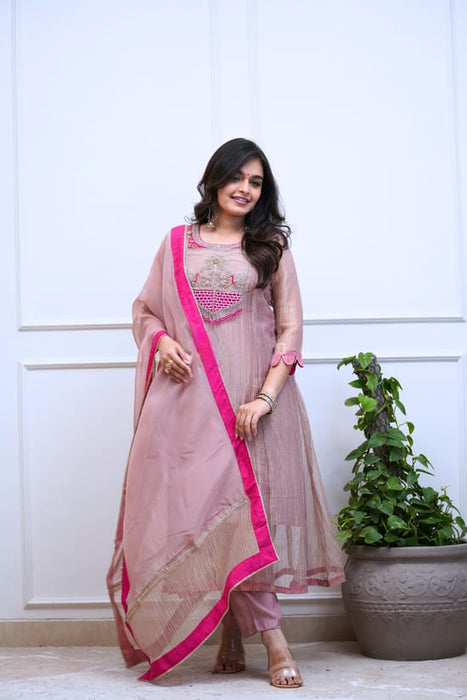 Pure SALSA With Embroidery*Work With Sleeves Salwar Kameez
