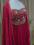 New Party Wear Look Pur Rangoli Crush Gown Dupatta & Bottom Set