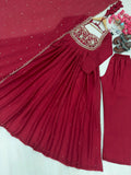 New Party Wear Look Pur Rangoli Crush Gown Dupatta & Bottom Set