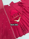New Party Wear Look Pur Rangoli Crush Gown Dupatta & Bottom Set