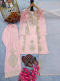 New Designer Party Wear Look Pur Roman Glass Satin Top & Farshi Palazzo With Dupatta set