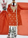NEW DESIGNER HEAVY NATURAL SILK EMBROIDERY SEQUENCE SHARARA SUIT