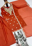NEW DESIGNER HEAVY NATURAL SILK EMBROIDERY SEQUENCE SHARARA SUIT