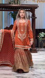 New Designer Party Wear Look Heavy Faux Georgette Top Plazzo & Dupatta Set