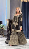 New Designer Party Wear Look Heavy Faux Georgette Top Plazzo & Dupatta Set