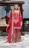 New Designer Party Wear Look Heavy Faux Georgette Top Plazzo & Dupatta Set