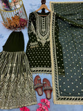 New Designer Party Wear Look Heavy Faux Georgette Top Plazzo & Dupatta Set