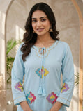 FESTIVAL SEASON WEAR BEAUTIFUL FARSI SUIT WITH SEQUENCE EMBROIDERY WORK KURTI ,SALWAAR AND DUPATTA