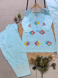 FESTIVAL SEASON WEAR BEAUTIFUL FARSI SUIT WITH SEQUENCE EMBROIDERY WORK KURTI ,SALWAAR AND DUPATTA