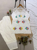FESTIVAL SEASON WEAR BEAUTIFUL FARSI SUIT WITH SEQUENCE EMBROIDERY WORK KURTI ,SALWAAR AND DUPATTA